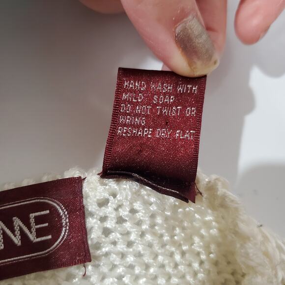 Ginenne VTG 80s Wool Angora Blend Pastel Knit Sweater Womens Size M Crew Neck - Picture 8 of 9